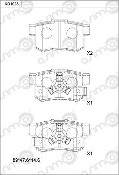 Asimco KD1023 - Kit pastiglie freno, Freno a disco autozon.pro