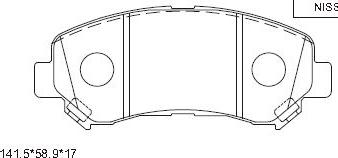 Asimco KD1744 - Kit pastiglie freno, Freno a disco autozon.pro