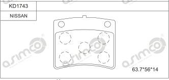 Asimco KD1743 - Kit pastiglie freno, Freno a disco autozon.pro