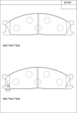 Asimco KD1757 - Kit pastiglie freno, Freno a disco autozon.pro