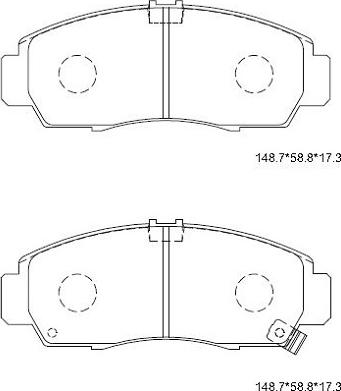 Asimco KD1707 - Kit pastiglie freno, Freno a disco autozon.pro