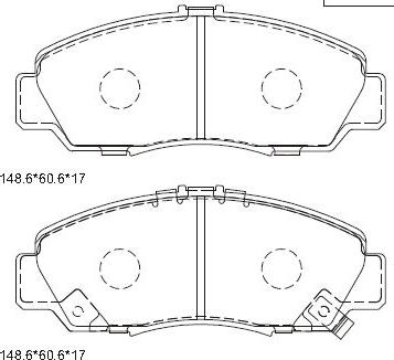 Asimco KD1719 - Kit pastiglie freno, Freno a disco autozon.pro