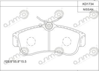 Asimco KD1734 - Kit pastiglie freno, Freno a disco autozon.pro