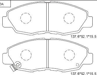 Asimco KD1728 - Kit pastiglie freno, Freno a disco autozon.pro