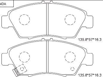 Asimco KD1776 - Kit pastiglie freno, Freno a disco autozon.pro