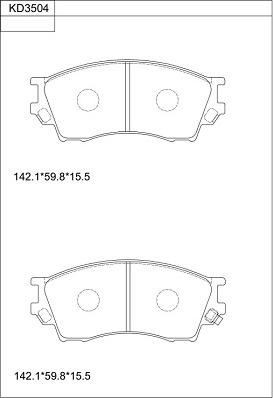 Asimco KD3504 - Kit pastiglie freno, Freno a disco autozon.pro