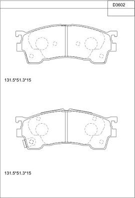 Asimco KD3602 - Kit pastiglie freno, Freno a disco autozon.pro