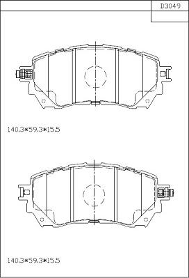 Asimco KD3049 - Kit pastiglie freno, Freno a disco autozon.pro