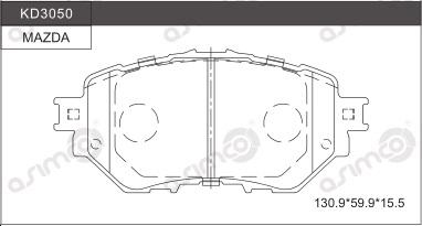 Asimco KD3050 - Kit pastiglie freno, Freno a disco autozon.pro