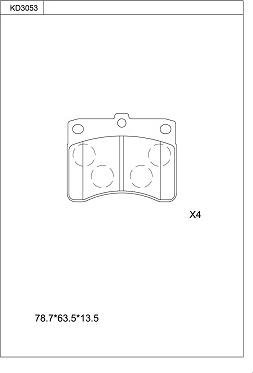 Asimco KD3053 - Kit pastiglie freno, Freno a disco autozon.pro