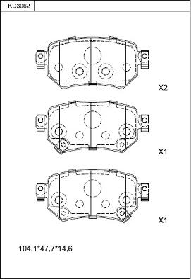 Asimco KD3062 - Kit pastiglie freno, Freno a disco autozon.pro