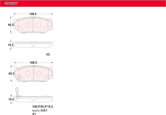 Asimco KD3037 - Kit pastiglie freno, Freno a disco autozon.pro