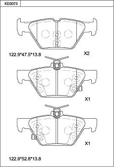 Asimco KD3073 - Kit pastiglie freno, Freno a disco autozon.pro