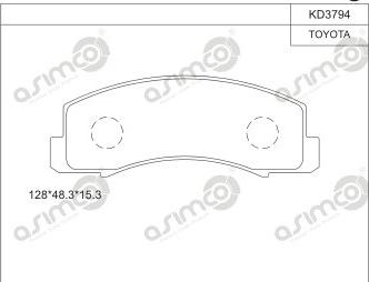 Asimco KD3794 - Kit pastiglie freno, Freno a disco autozon.pro