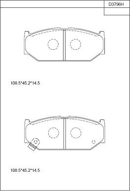 Asimco KD3796H - Kit pastiglie freno, Freno a disco autozon.pro