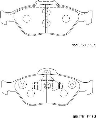 Asimco KD3736 - Kit pastiglie freno, Freno a disco autozon.pro