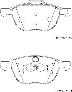 Asimco KD3726 - Kit pastiglie freno, Freno a disco autozon.pro