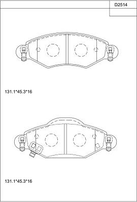 Asimco KD2514 - Kit pastiglie freno, Freno a disco autozon.pro