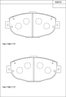 Asimco KD2513 - Kit pastiglie freno, Freno a disco autozon.pro