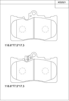 Asimco KD2521 - Kit pastiglie freno, Freno a disco autozon.pro