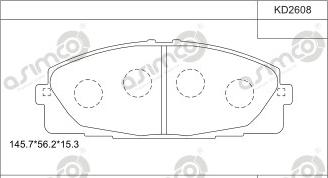 Asimco KD2608 - Kit pastiglie freno, Freno a disco autozon.pro