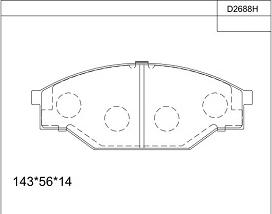 Asimco KD2688H - Kit pastiglie freno, Freno a disco autozon.pro