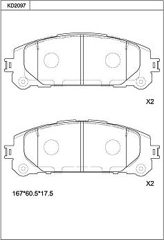 Asimco KD2097 - Kit pastiglie freno, Freno a disco autozon.pro