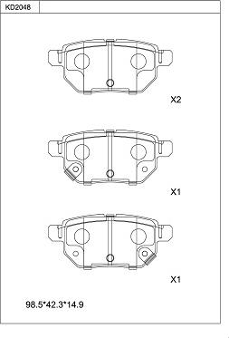 Asimco KD2048 - Kit pastiglie freno, Freno a disco autozon.pro