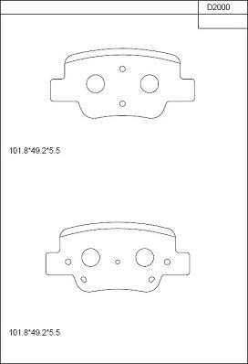 Asimco KD2000 - Kit pastiglie freno, Freno a disco autozon.pro