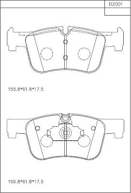 Asimco KD2001 - Kit pastiglie freno, Freno a disco autozon.pro