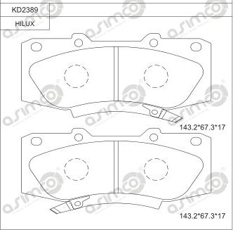 Asimco KD2389 - Kit pastiglie freno, Freno a disco autozon.pro