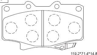 Asimco KD2280 - Kit pastiglie freno, Freno a disco autozon.pro