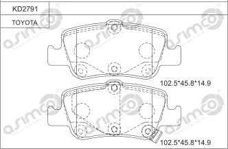 Asimco KD2791 - Kit pastiglie freno, Freno a disco autozon.pro