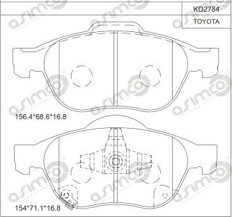 Asimco KD2784 - Kit pastiglie freno, Freno a disco autozon.pro