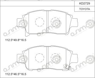 Asimco KD2729 - Kit pastiglie freno, Freno a disco autozon.pro