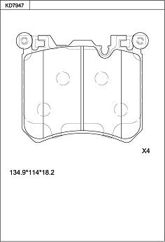 Asimco KD7947 - Kit pastiglie freno, Freno a disco autozon.pro