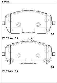 Asimco KD7919 - Kit pastiglie freno, Freno a disco autozon.pro