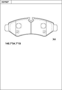 Asimco KD7927 - Kit pastiglie freno, Freno a disco autozon.pro