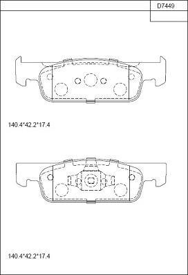 Asimco KD7449 - Kit pastiglie freno, Freno a disco autozon.pro