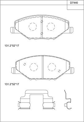 Asimco KD7440 - Kit pastiglie freno, Freno a disco autozon.pro