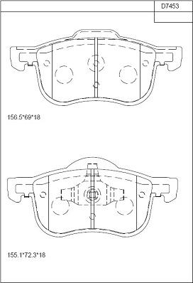 Asimco KD7453 - Kit pastiglie freno, Freno a disco autozon.pro