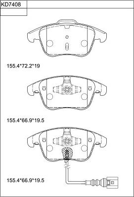 Asimco KD7408 - Kit pastiglie freno, Freno a disco autozon.pro