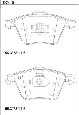 Asimco KD7419 - Kit pastiglie freno, Freno a disco autozon.pro