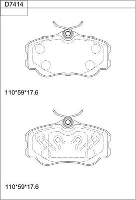 Asimco KD7414 - Kit pastiglie freno, Freno a disco autozon.pro