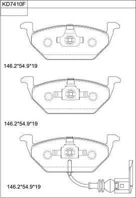 Asimco KD7410F - Kit pastiglie freno, Freno a disco autozon.pro