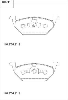 Asimco KD7410 - Kit pastiglie freno, Freno a disco autozon.pro