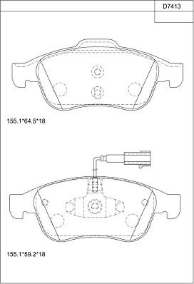 Asimco KD7413 - Kit pastiglie freno, Freno a disco autozon.pro