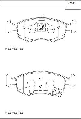 Asimco KD7433 - Kit pastiglie freno, Freno a disco autozon.pro