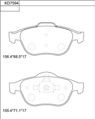 Asimco KD7594 - Kit pastiglie freno, Freno a disco autozon.pro