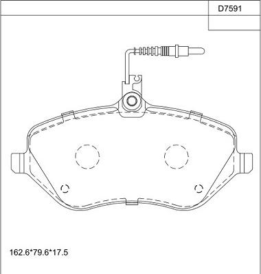 Asimco KD7591 - Kit pastiglie freno, Freno a disco autozon.pro